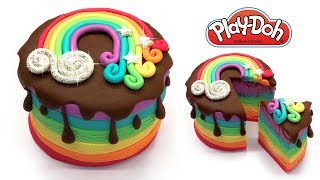 How to make Play Doh Rainbow Cake, Cupcake out of Play Doh. Dolls Food
