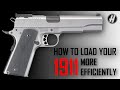 How to load your 1911 magazine more efficiently.