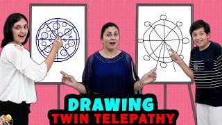 DRAWING TWIN TELEPATHY | Comedy Family Challenge | Painting Challenge | Aayu and Pihu Show