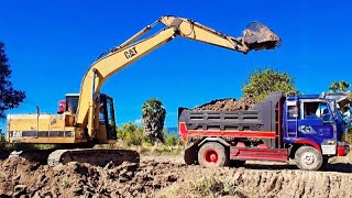 Caterpillar E120B Excavator Loading With Hyundai Truck 3Ton- Dump Truck Video.