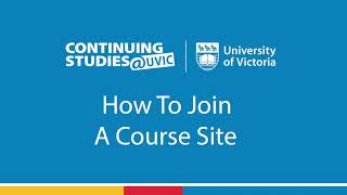 How to Join A Course Site