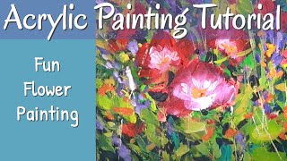 Fun Acrylic Flower Painting For Beginners Using Palette Knife