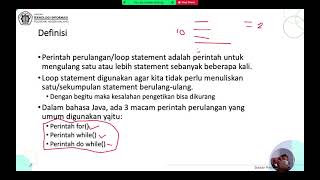 Dasar Pemrograman #7 : Perulangan 1