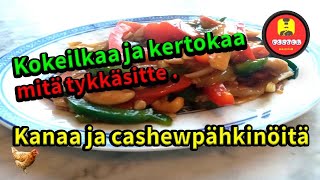 Kanaa ja cashewpähkinöitä Kokeilkaa ja kertokaa mitä tykkäsitte.