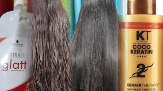 Smoothening with keratin in heena coated frizzy hair for newly married long hair women||botox||spa