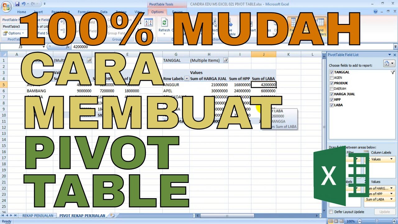 Cara Membuat PIVOT TABLE - YouTube