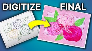 How to Digitize and Embroider a Mother Day's Card | ITH Embroidery