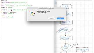 Simple quiz plus flowchart Python