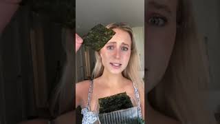 Eating RAW seaweed… taste test😭 #shorts