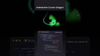 Interactive Cursor Dragon 🐉 | JavaScript Animation Tutorial#css#html#coding