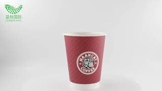 China best manufacturer disposable logo size customized double wall paper coffee cup for hot drink