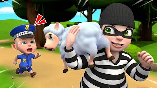 Police Chase Sheep Thief - Police Cartoon + Old MacDonald had a farm | Nursery Rhymes & Kids Song