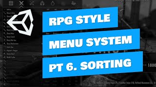 Unity RPG Inventory Menu System - Sortable Columns