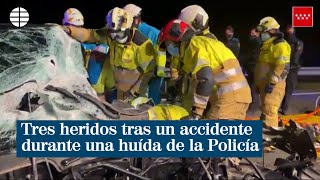 Tres heridos al salirse de la vía el vehículo en el que huían de la Policía