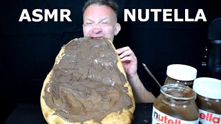 ASMR NUTELLA MUKBANG GIANT FOCACCIA WITH 1KG 2 POUNDS NUTELLA SPREAD EATING SHOW GUINESS RECORD SIZE