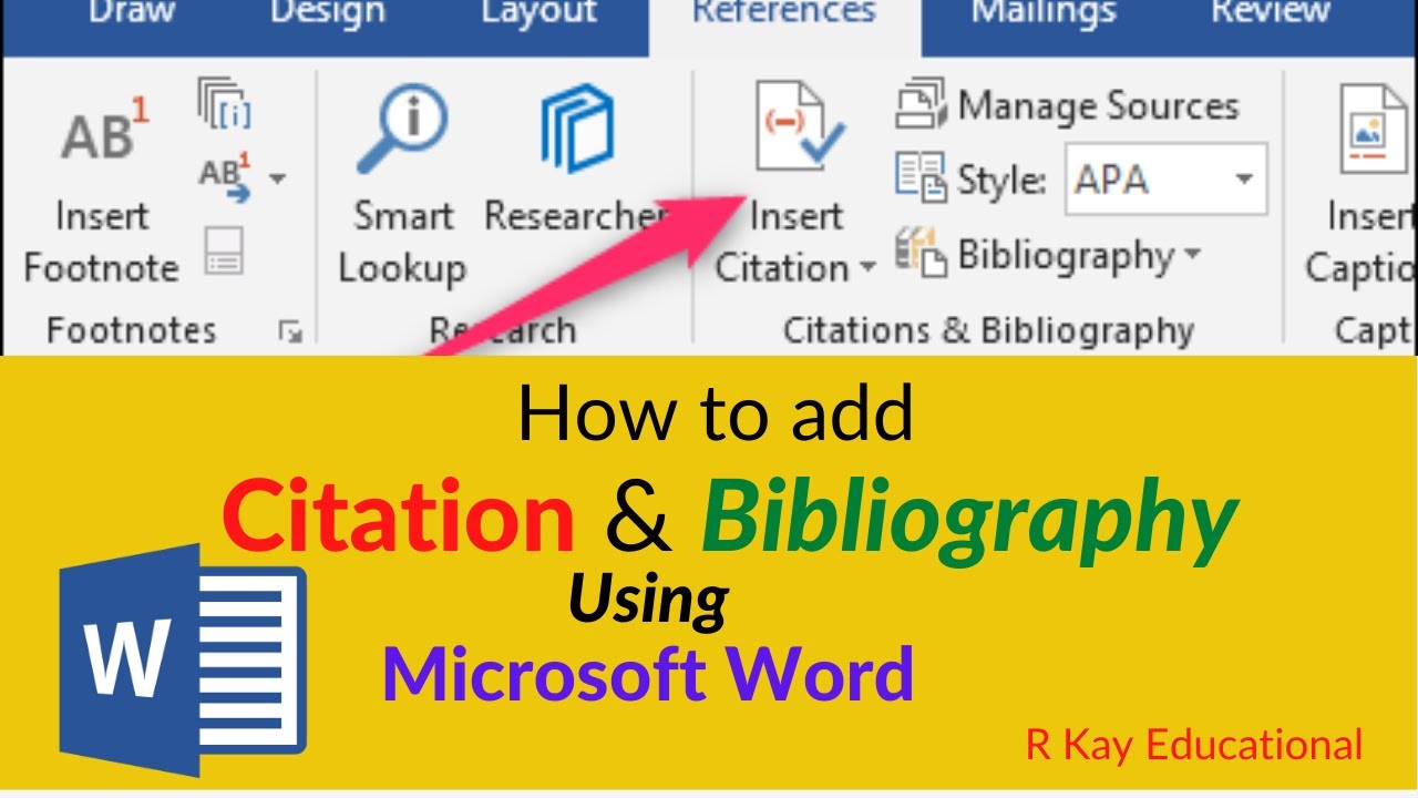 How To Add Citations And Bibliography Using Microsoft Word | Adding ...