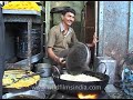 making of indian street food omapodi or karapusa