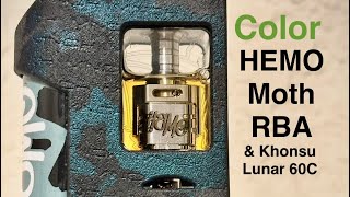 HEMO Moth RBA COLOR Edition FULL Build N Wick Tutorial \u0026 Khonsu Lunar 60C Review 🌖