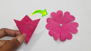 How To Make Paper Flower Easy | Paper Flower Making Idea | New Design Paper Flower
