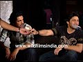 Arshad Warsi and John Abraham relax before our interview , Arshad lights up and smokes, John yawns