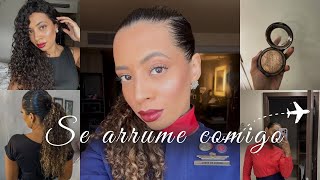 Primeiro voo do ano + Novidades  | Arrume se comigo COMISSARIA DE BORDO ✈️