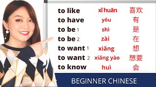 BEGINNER Chinese --7 most ESSENTIAL VERBS to start with--learn Chinese from zero