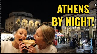 ATHENS VLOG: ATHENS CITY CENTER BY NIGHT! | GREEK CREPES  || LIVING IN GREECE