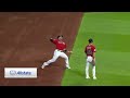 ramón laureano bare hands a ball and makes an incredible throw