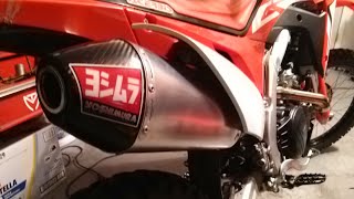 Crf450L Yoshi Yoshimura Install weight and aftermarket exhaust system sound test