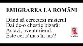 Emigrarea la români  -  din ciclul: Epigrame