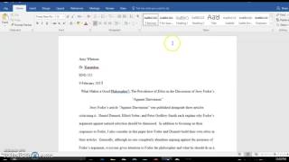 Format paper in MLA 7 using Word 2016