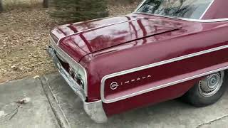 1964 Impala Idling, Exhaust sounds, Chevy 250, 6 cylinder