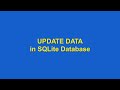 How to use UPDATE using SQLite