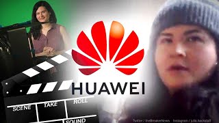 EXCLUSIVE: Professional actress among pro-Huawei protesters, leaves when questioned | Keean Bexte