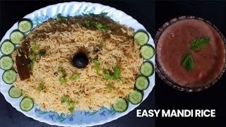 ചിക്കൻ ഇല്ലാതെ മന്തി റൈസ് ഉണ്ടാക്കാം || Plain Mandi Rice || No Masala Powders || Easy Rice Recipe||