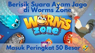 Peringkat 50 Besar di Game Cacing 😂 Worms Zone || Berisik Suara Ayam Jago di Zona Cacing.io