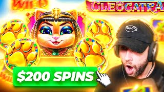 I do $200 SPINS \u0026 get MULTIPLE BONUSES on CLEOCATRA!! Hunting 5 Scatter Bonus!! (Bonus Buys)