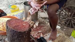 yaha roj 500 kg chicken kata jata hai ..😳 fast cutting chicken skill # trending video..