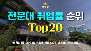 전문대 취업률 순위 Top 20 *대학알리미 공시 기준