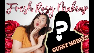 FRESH ROSY MAKEUP LOOK| with guest model!! | Sab Antonio