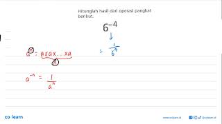 Hitunglah hasil dari operasi pangkat berikut. 6^-4