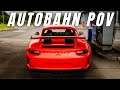 FULL THROTTLE! PORSCHE 911 GT3 HIGH SPEED ON THE AUTOBAHN POV!