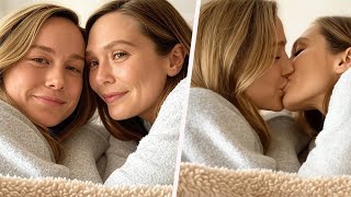 Brie Larsson and Elizabeth Olsen Kissing - A Lesbian Kiss