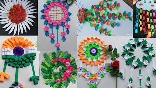 8 easy and unique design paper craft flower ideas //wall hanging craft ideas #viral #craft#easy #diy