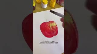Pintei uma maçã usando tinta guache 🍎