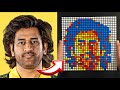 MS DHONI Mosaic Art with 100 Rubik’s Cubes