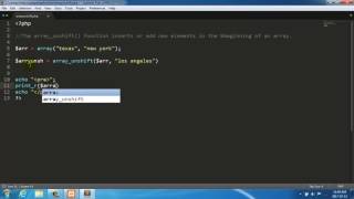 PHP array unshift Function