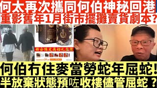 何太再次攜同何伯神秘回港|重影舊年1月街市擺攤賣貨劇本?|何伯冇住麥當勞蛇年屈蛇!|半放棄狀態預咗收樓儘管屈蛇?|何太打人何伯打人河馬打人|井仔點睇 #何太 #東張西望何伯 #何太無糧軍師 #何太