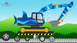 Scary shark Excavator | Toy Factory | Construction vehicles for children - Video for kids #koparki
