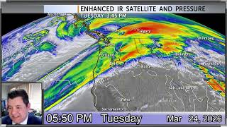 Active weather pattern through Wednesday with big cooling & gusty winds for Central Oregon